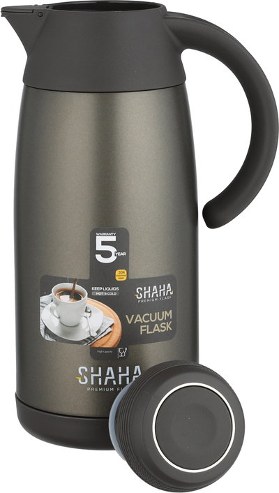 ترمس شاها، حافظة داخلية ستانلس ستيل، 1.1 لتر، ضغاط - رمادي غامق product image 5
