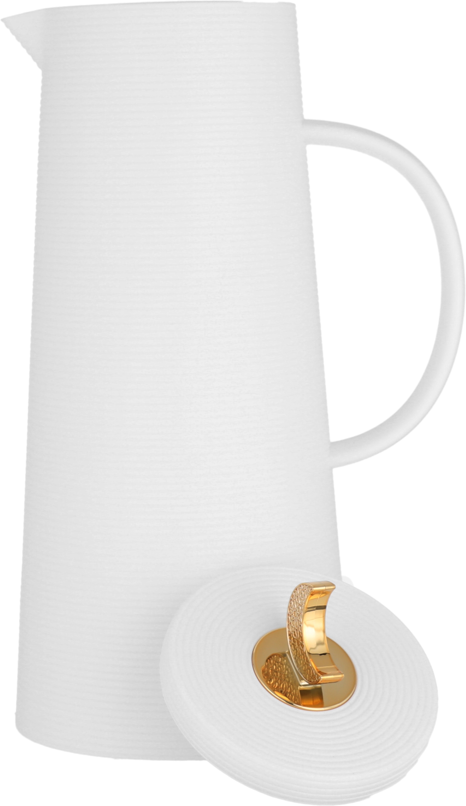 Al Saif Gallery Royal 8 thermos crescent lid, 1 liter, glass inner container, plastic outer shell - white product image 4