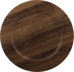 AlSaif Gallery Gozi Plastic Serving Tray, 33x33x1.5 cm, Round - Light Wooden product image 2