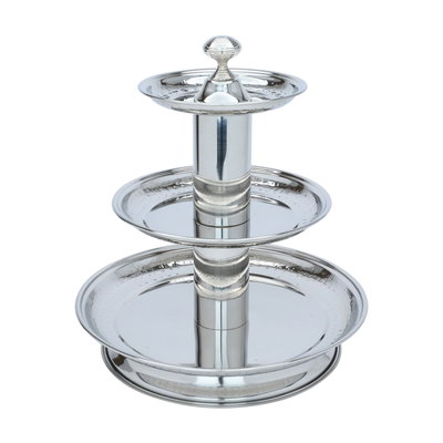 Al Saif Gallery steel serving stand, 3 levels - silver product image 1