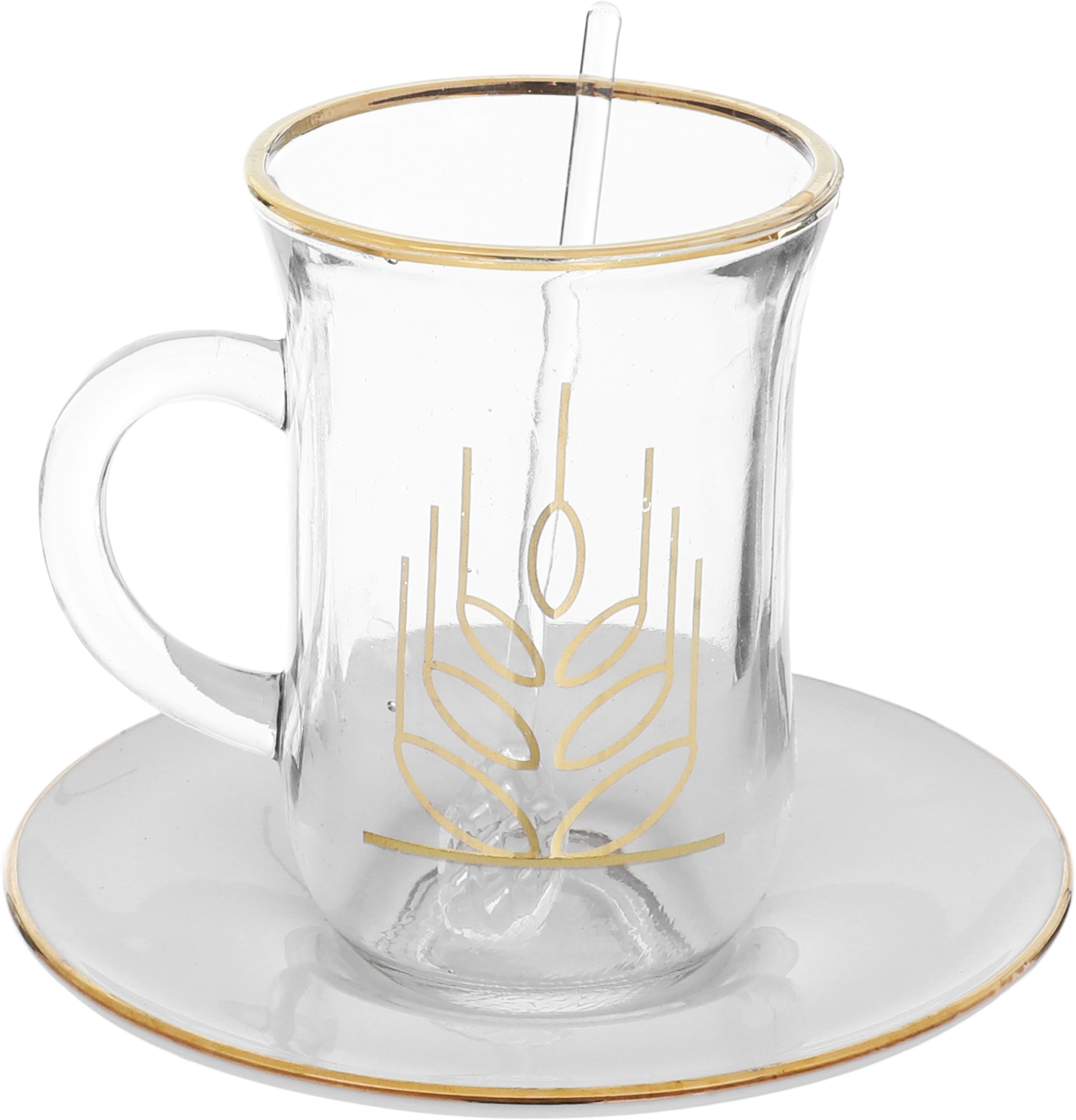 طقم اكواب شاي تالا بورسلان رويال جلاس، 24 قطعة - ابيض ذهبي product image 3
