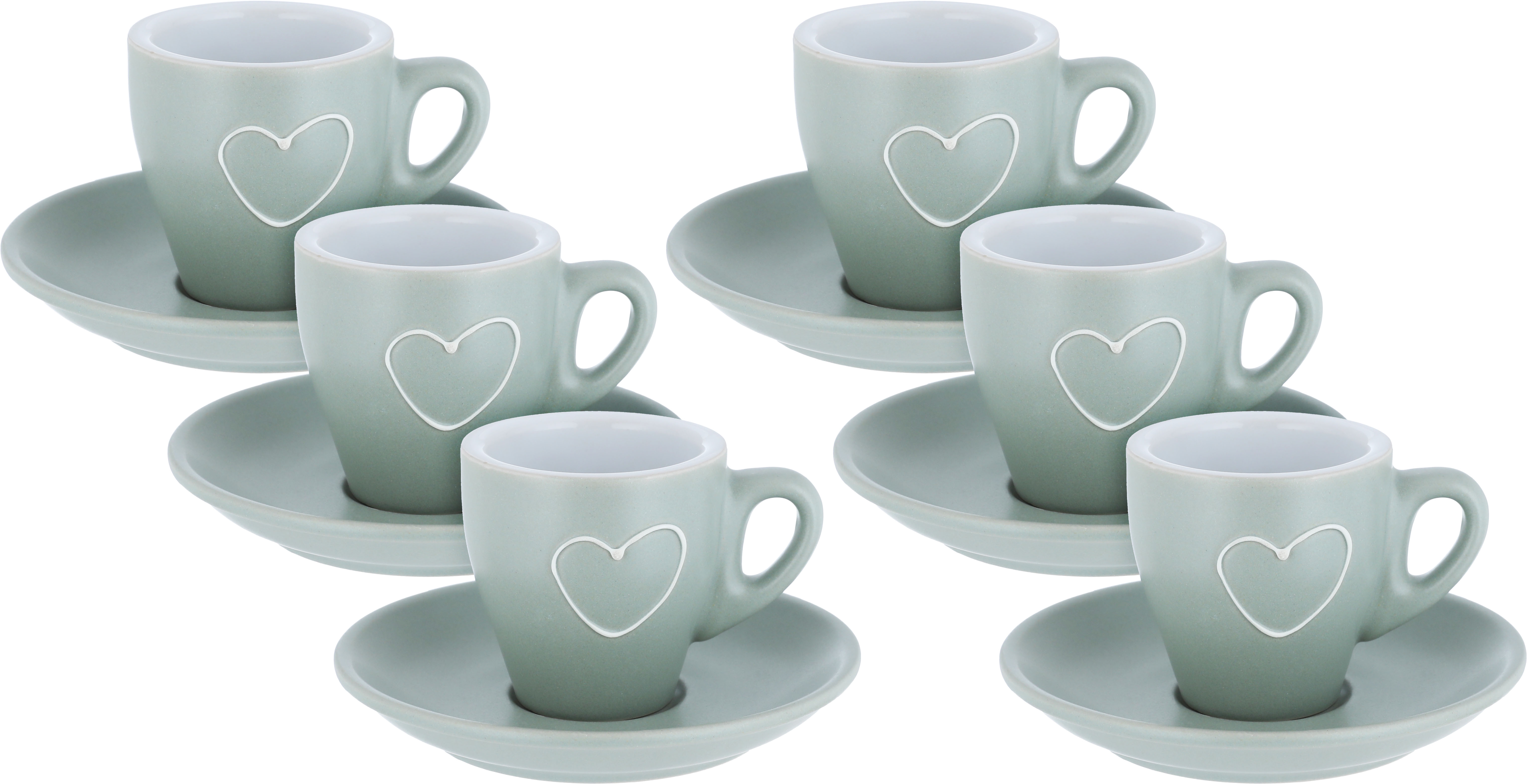 Al Saif Gallery Porcelain Turkish Coffee Cup Set, 12 Pieces - Light Green product image
