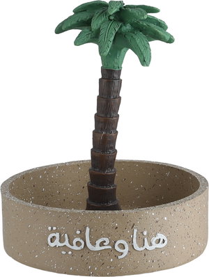 صحن تقديم بلاستيك مقوى السيف غاليري، 13x13x16 سم، دائري، شكل نخلة - متعدد الألوان product image