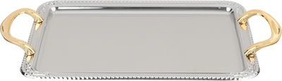 Al Saif Gallery 3-Piece Stainless Steel Toothbrush Set with Gold Handle, Rectangular - Silver product image 3