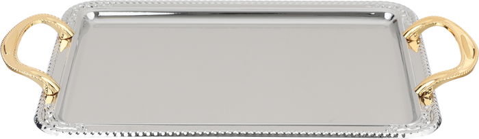 Al Saif Gallery 3-Piece Stainless Steel Toothbrush Set with Gold Handle, Rectangular - Silver product image 3