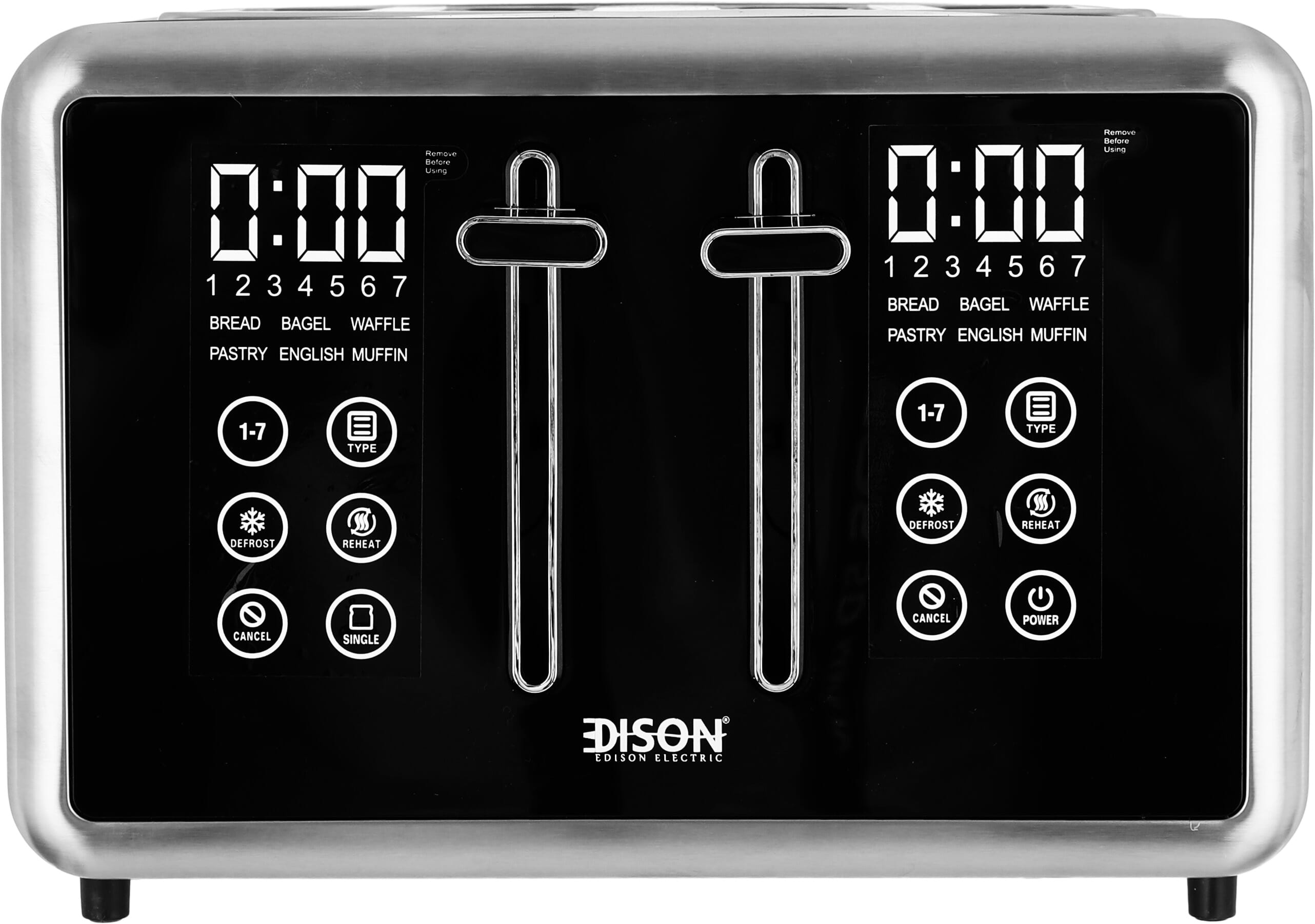 توستر كهربائي ديجتال إديسون، 4 شرائح، 1440/1700 واط - اسود product image 2