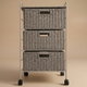 Al Saif Gallery Wicker Food Cabinet, 3 Shelves, 79X38.5X47 Cm - Gray product image 1