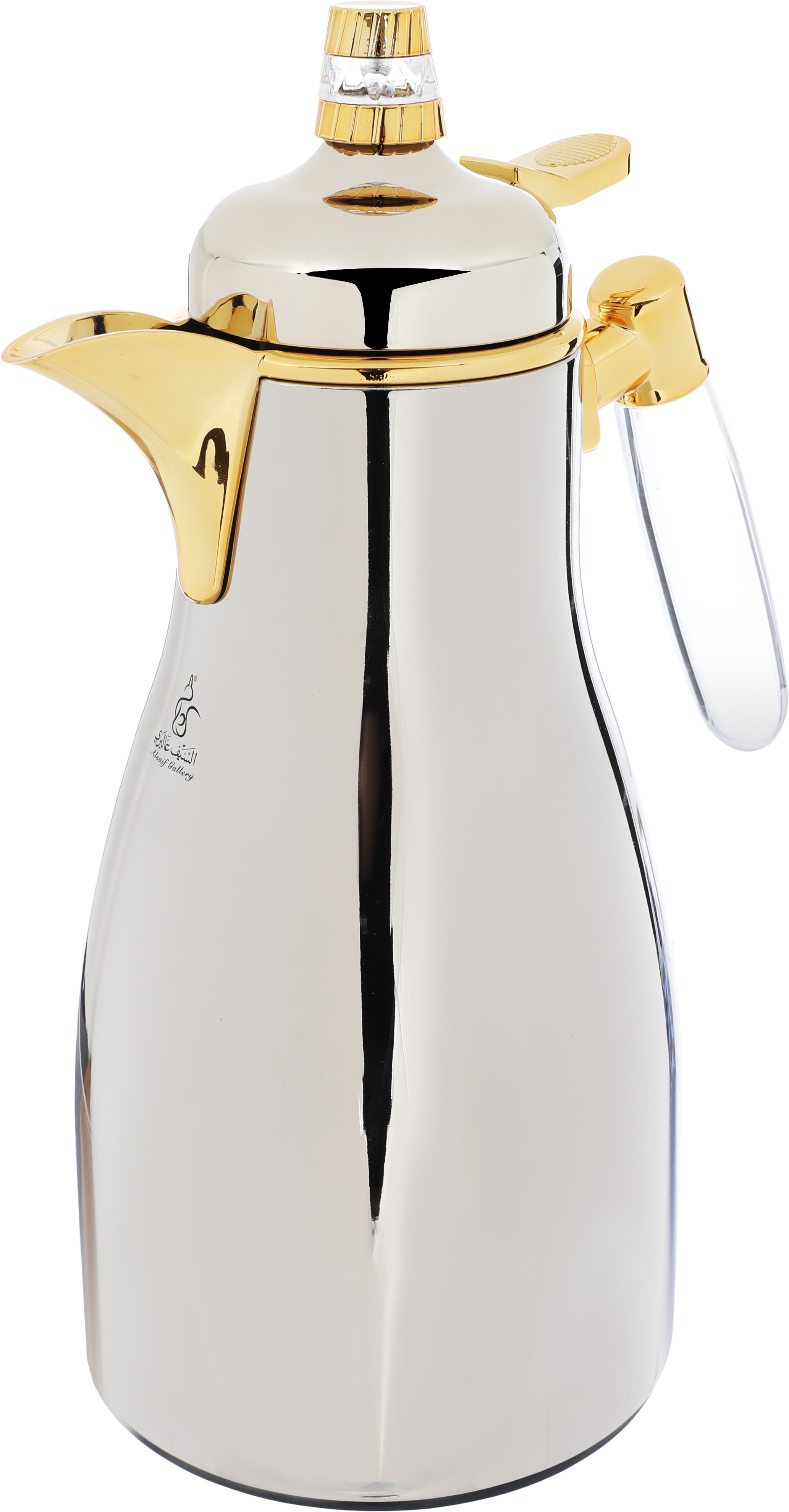 Al Saif Gallery Maimouna thermos set, two pieces, 1/1 liter, thermal glass inner container, steel outer shell - silver product image 7