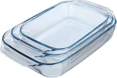 طقم صواني فرن زجاج بايريكس، 3 قطع - شفاف product image 2