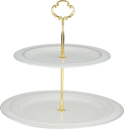 طقم تقديم سفرة بورسلان السيف غاليري، 65 قطعة - أبيض ذهبي product image 20