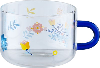 طقم إبريق مع كوب زجاج السيف غاليري، قطعتين، 600 مل - شفاف ازرق product image 4