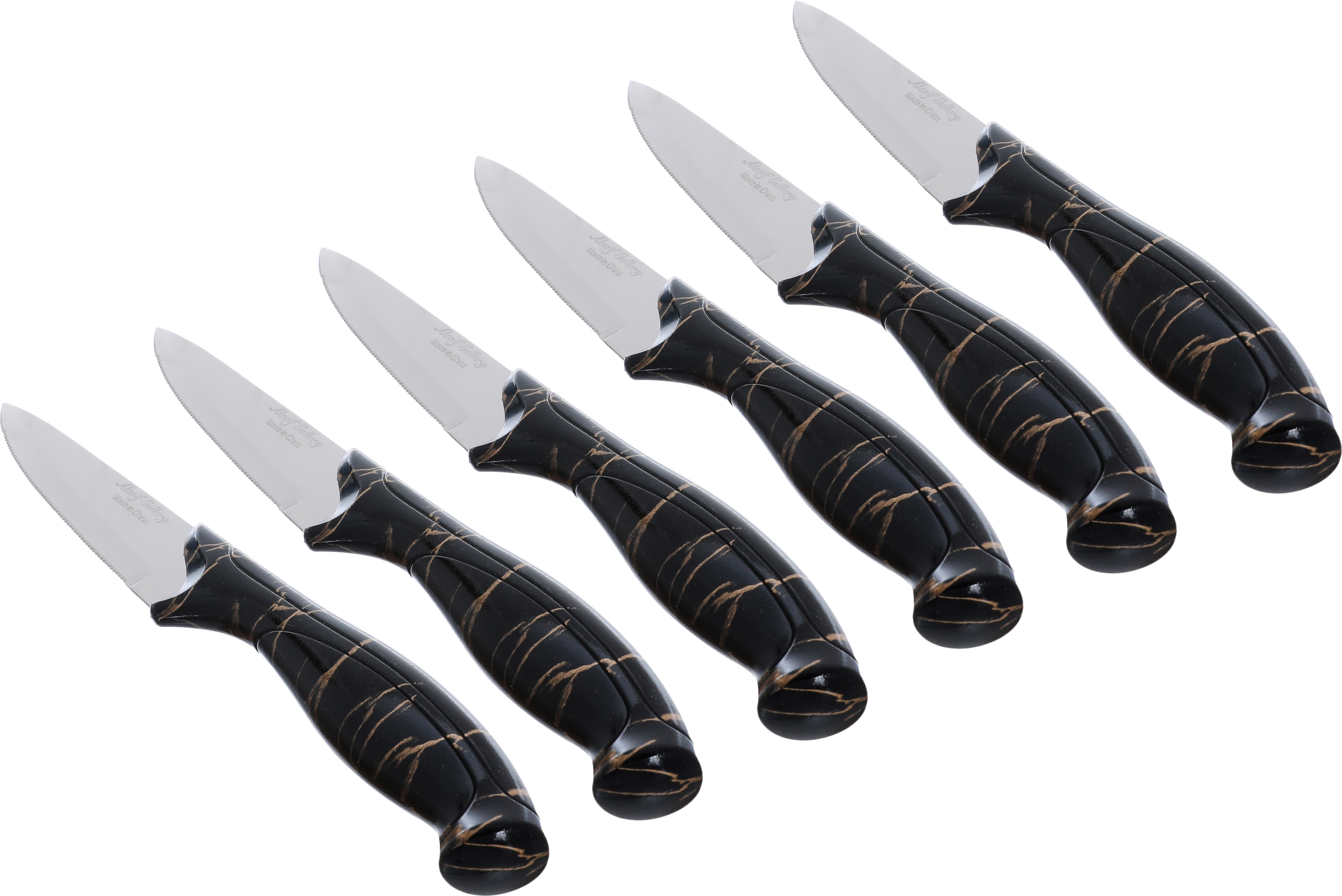 طقم سكاكين استيل يد السيف غاليري، 6 قطع - أسود product image