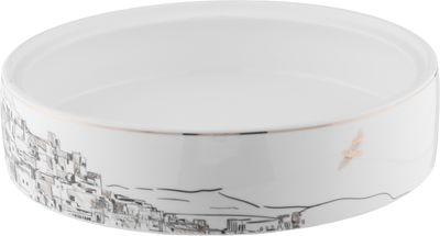 Alsaif Gallery Porcelain Serving Dish, 18 x 6 cm, Acrylic Lid - White Gold product image 2