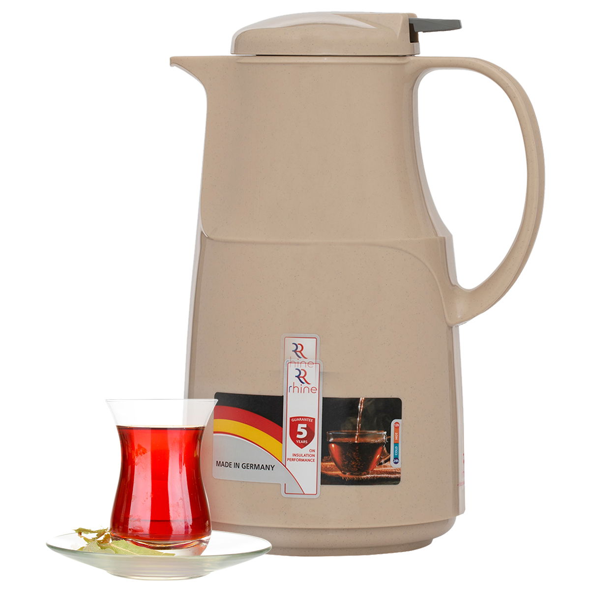 Al-Rhine thermos, 1 liter, press - beige product image