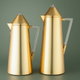 Al Saif Gallery Al Dana Thermos Set, 2 Pieces, 0.7/1 Liter, Glass Inner Material, Transparent Handle, Press Lid - Gold product image 1