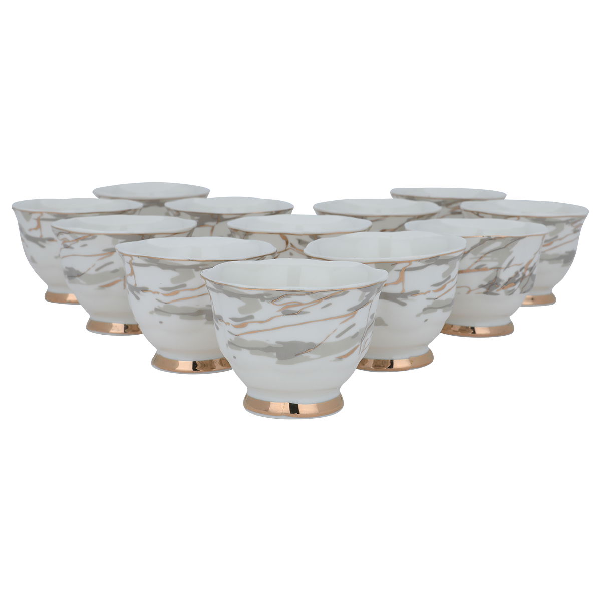 Al Saif Gallery porcelain coffee cup set, 12 pieces - white product image 3
