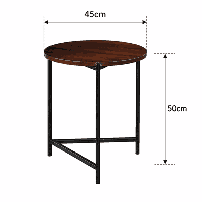 طقم طاولات خشب MDF و معدن، قطعتين - بني اسود product image 3