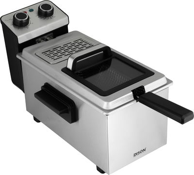 قلاية زيت عميقة ستانلس استيل إديسون، 2180-1830 واط، 130-190 درجة مئوية، T7F730F1 - أسود فضي product image 1