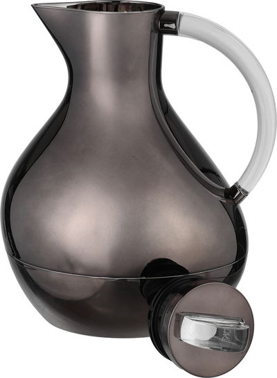 Al Saif Gallery Layal Thermos Set, 0.6/0.9 Liter, 2 Pieces, Glass Interior, Plastic Exterior, Transparent Handle, Push Button - Transparent Black product image 9