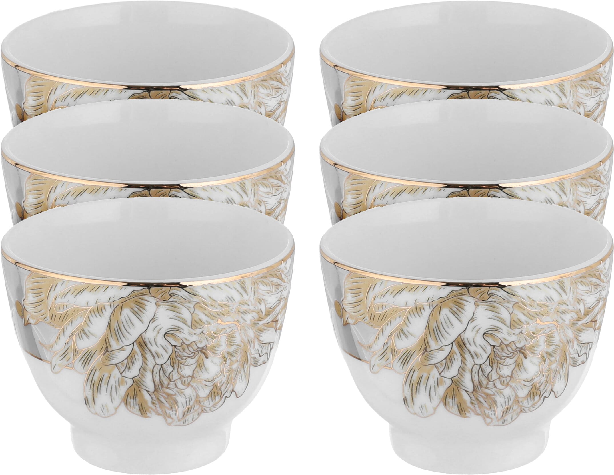 Al Saif Gallery porcelain coffee cup set, 6 pieces - white product image