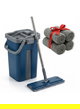 Visio Stainless Steel Microfiber Floor Mop Set, 18L, Bucket, 4 Spare Parts Pads Attached - Blue Gray product image 4