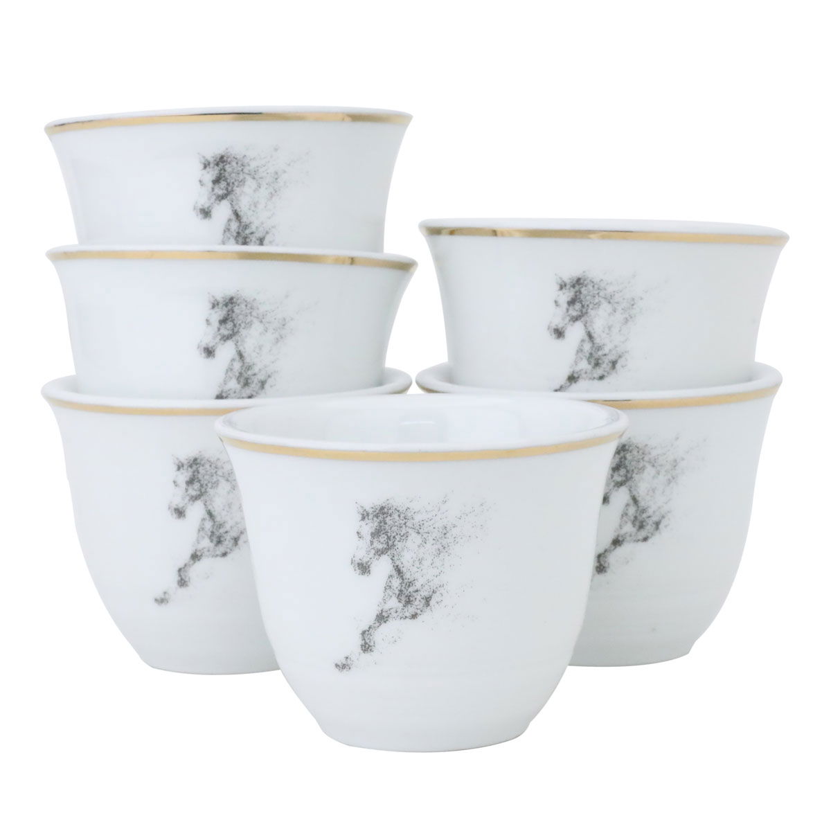 Al Saif Gallery porcelain coffee cup set, 12 pieces - white product image 2
