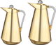 Al Saif Gallery Tarif  Thermos Set, 1/0.7 Liter, Glass Interior, 2 Pieces, Transparent Handle, Push-Button Lid - Gold product image 1