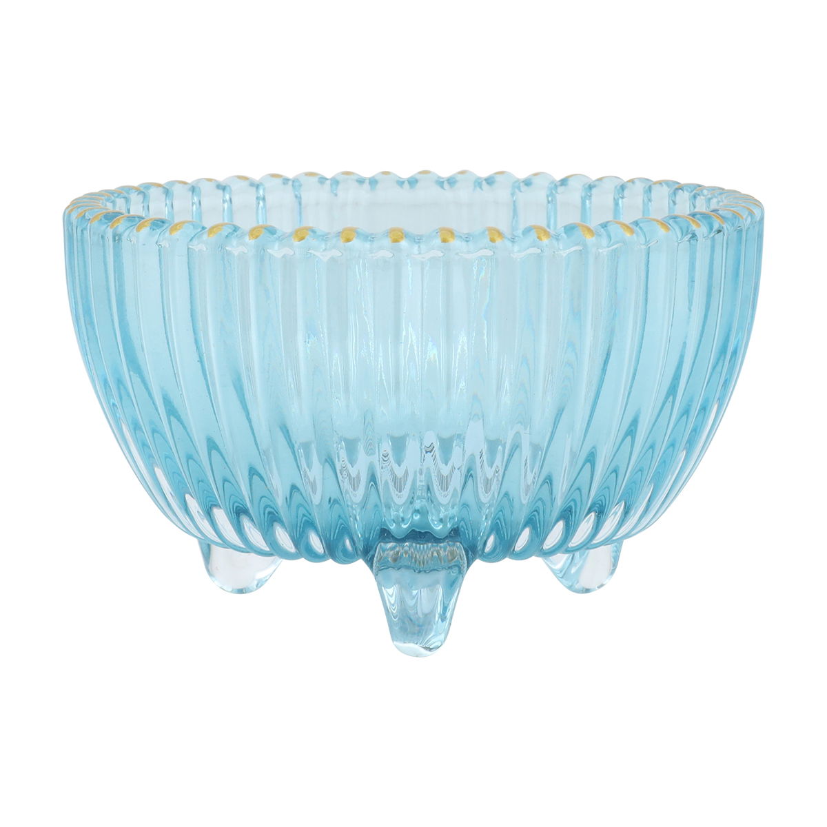 Al Saif Gallery Glass Plate, Small, with Legs - Light Blue product image 1