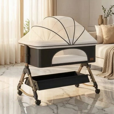 Iron baby cot, 80x50 cm - Black product image 1