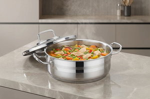 قدر بغطاء ستانلس ستيل استرا 2 كوركماز، 6 لتر، 28 سم - فضي product image 2