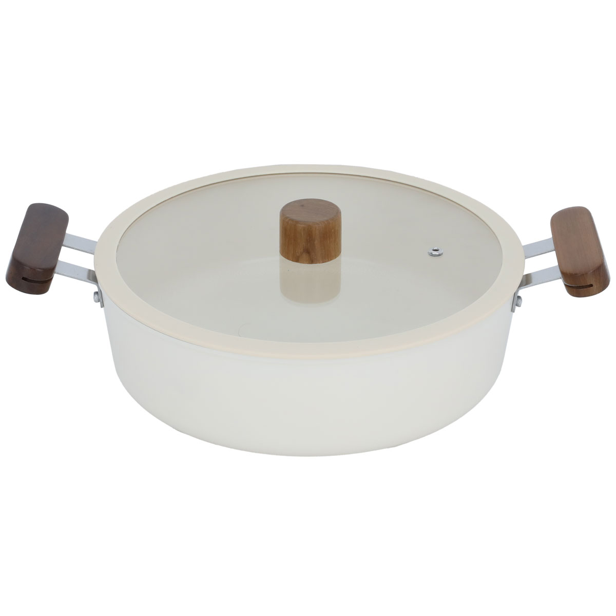 مقلاة سيراميك تورنادو، 26 سم، يد خشب - بيج product image 1