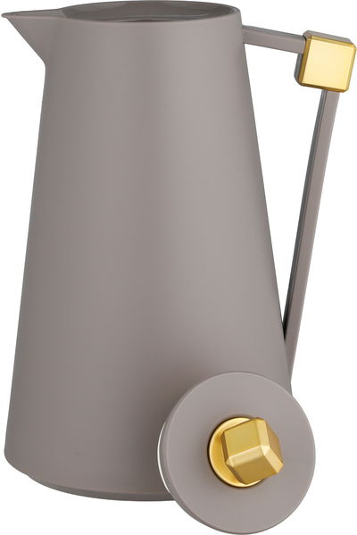 ترمس الماسة بلاستيك افريست، 1 لتر، حافظة داخلية زجاج، ضغاط - كابتشينو ذهبي product image 4