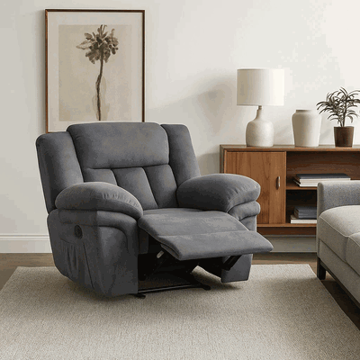 Fabric Rocking Reclining Chairs, 95×80×77 Cm - Grey product image 1