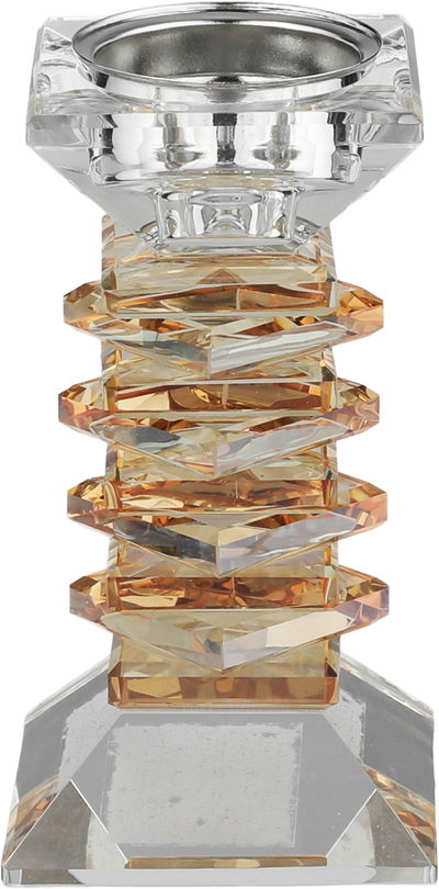 مبخرة زجاج السيف غاليري، قاعدة مربعة، 6.5x6.5x12 سم - شفاف عسلي product image 1