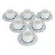 Al Saif Gallery Porcelain Turkish Coffee Cup Set, Gray Letters Pattern, 12 Pieces - White product image 2