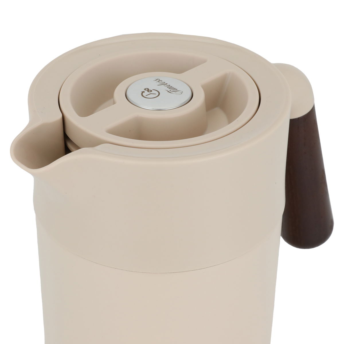 Timeless Tara Thermos, 1.2 liters, wooden handle, steel inner case, steel outer case - light brown product image 4