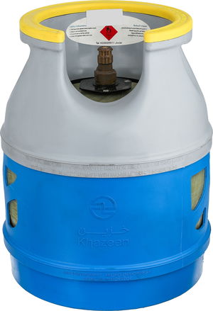 أسطوانة غاز فايبر خزين، 30x30x39 سم، 5 كجم - أزرق رمادي product image