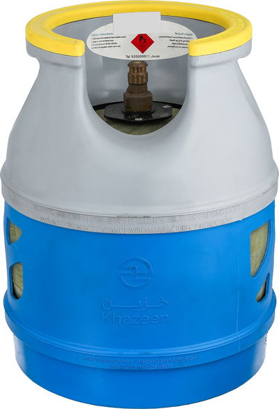 أسطوانة غاز فايبر خزين، 30x30x39 سم، 5 كجم - أزرق رمادي product image 1