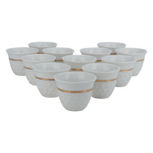 طقم فناجين قهوة عربي بورسلان السيف غاليري، 12 قطعة - ابيض product image