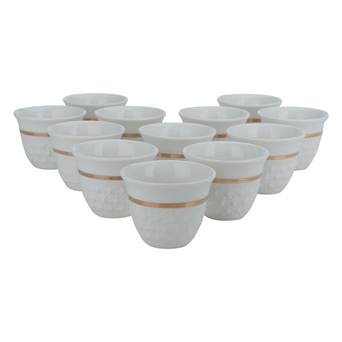 طقم فناجين قهوة عربي بورسلان السيف غاليري، 12 قطعة - ابيض product image 1