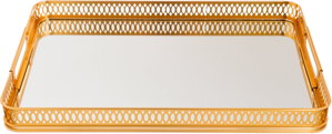 صينية تقديم زجاج السيف غاليري، 40x26x4.3 سم، مستطيل - ذهبي product image