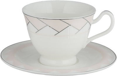 طقم تقديم سفرة بورسلان السيف غاليري، 166 قطعة، نقش فضي - أبيض وردي product image 17