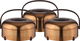 Al Saif Gallery Stainless Steel Food Container Set, 3 Pieces, Wooden Handle - Bronze product image 1