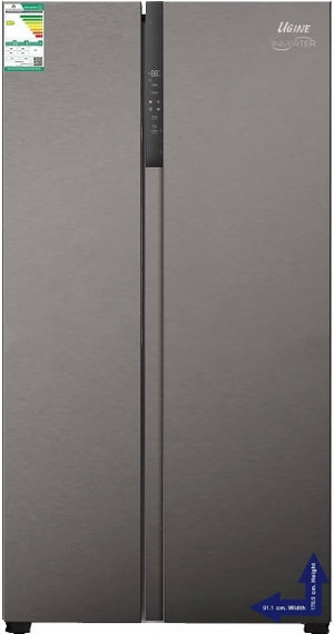 Ugine UGRSBSH531INV No-Frost Refrigerator, 531 Liters, 18.69 Cubic Feet, 2 Doors, LED Display, Inverter - Dark Gray product image