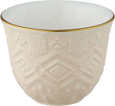 طقم فناجين قهوة سعودي بورسلان السيف غاليري، 6 قطع، منقوش - بيج product image 2