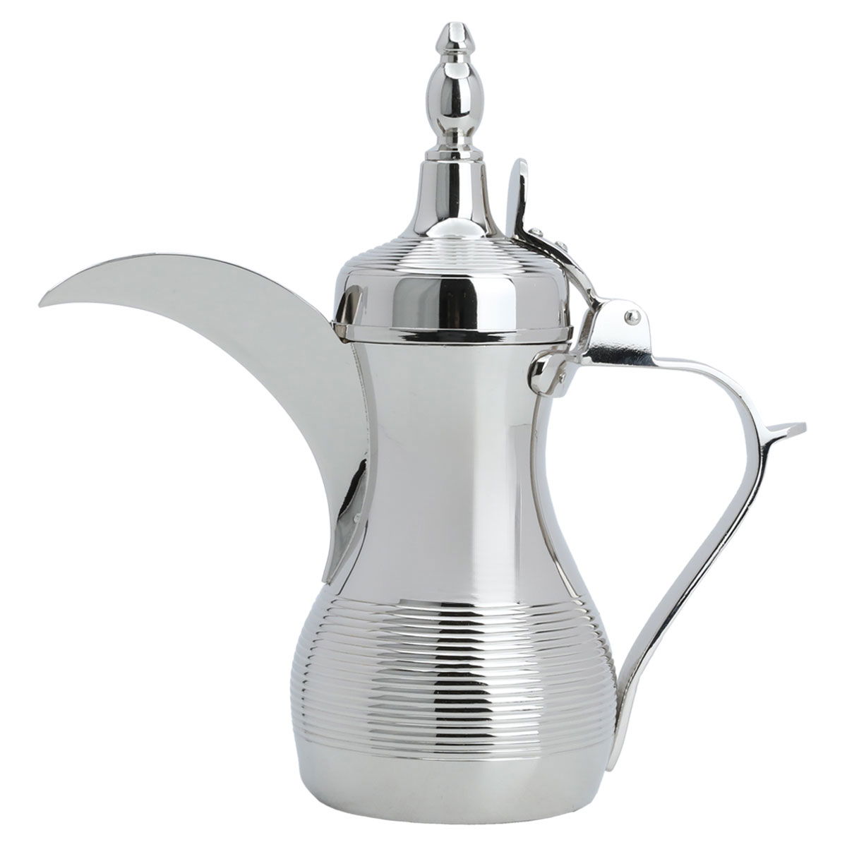 Al Saif Gallery Steel coffee Dallah, 28 x 10 x 24 cm, engraved - silver product image