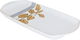 Al Saif Gallery porcelain dessert plate, 14 inches, rectangular, golden pattern - white product image 2