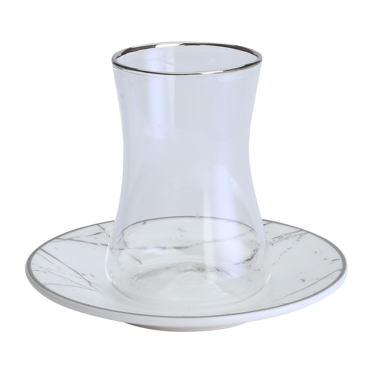 Al Saif Gallery Glass Tea Iskana Set, 12 Pieces - Silver product image 3