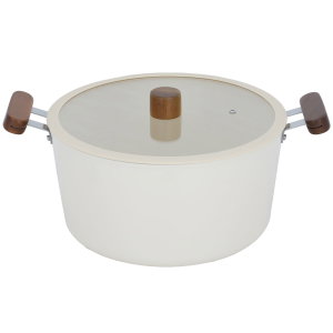 Tornado Ceramic Pot, 28 cm, Wooden Handle - Beige product image 2
