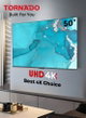 تلفزيون سمارت بدون اطار تورنيدو، 50 بوصة، 4K، UHD، نظام جوجل، 50UA3400E - اسود product image 2
